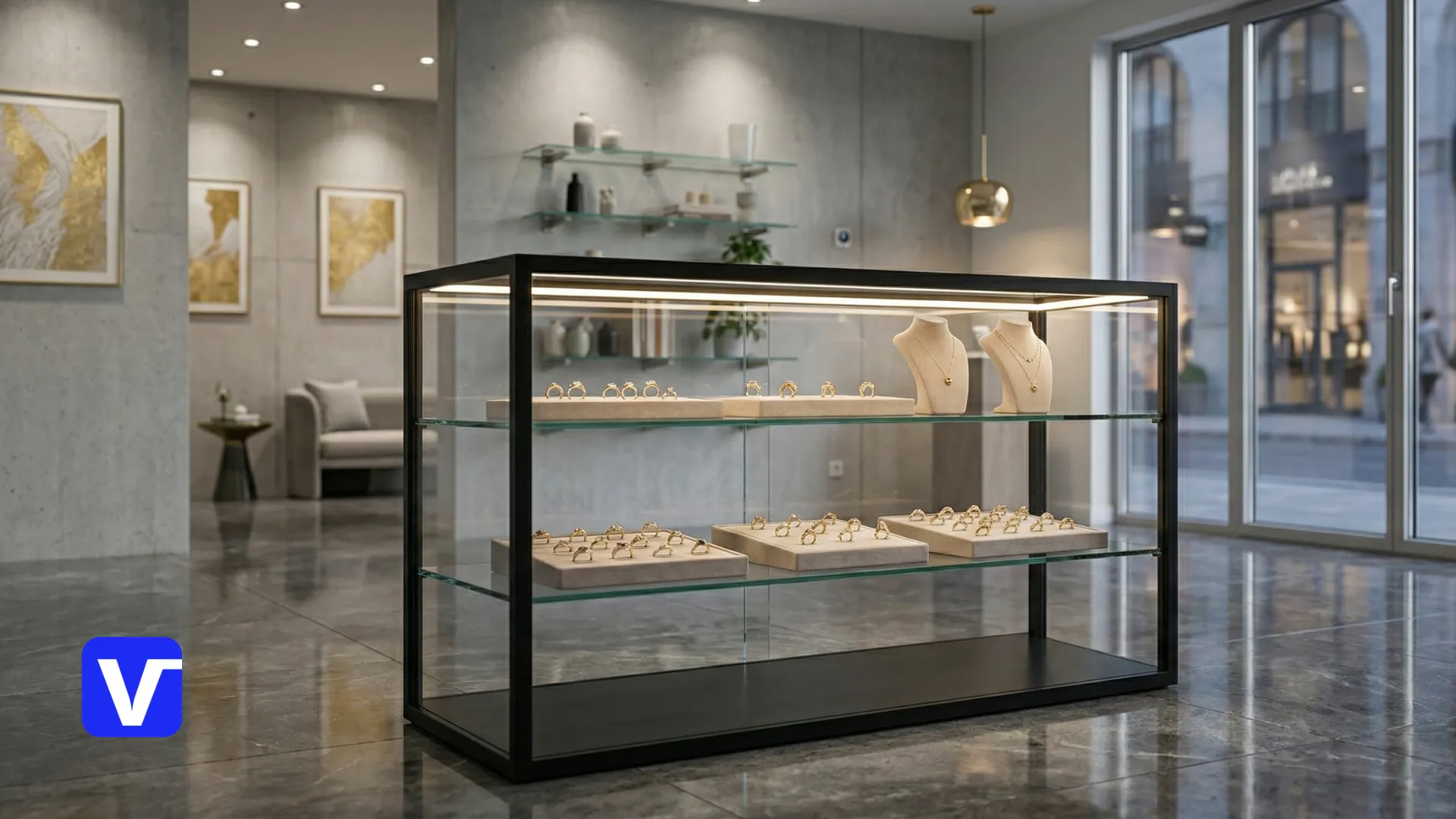 Comptoirs et vitrines en verre sur mesure