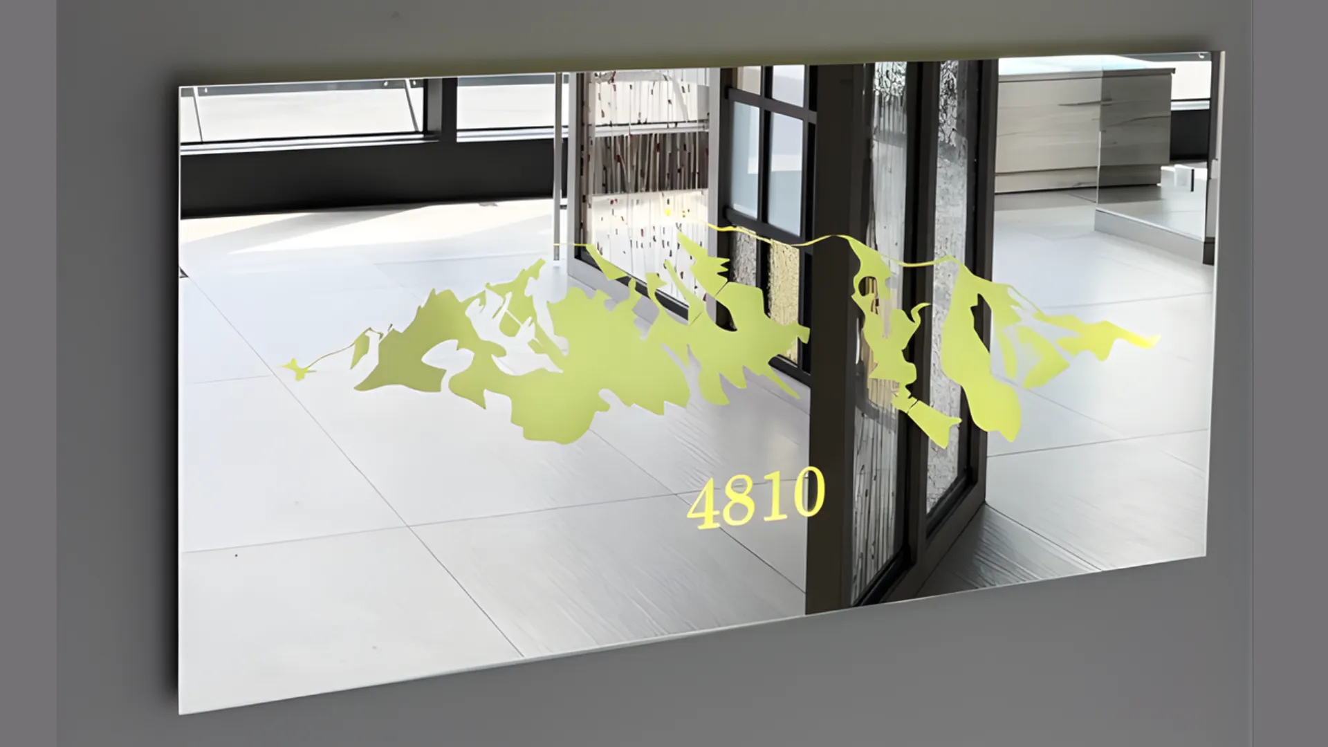 Miroir avec montagne en sérigraphie