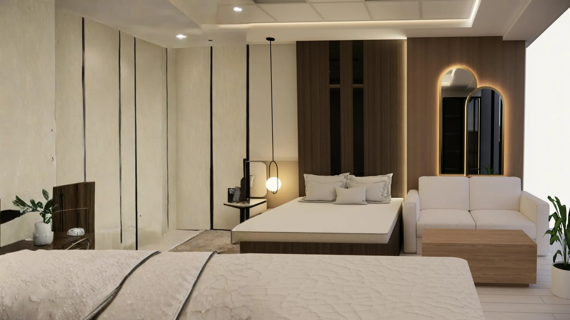 Miroir fait par Vitor dans un hôtel