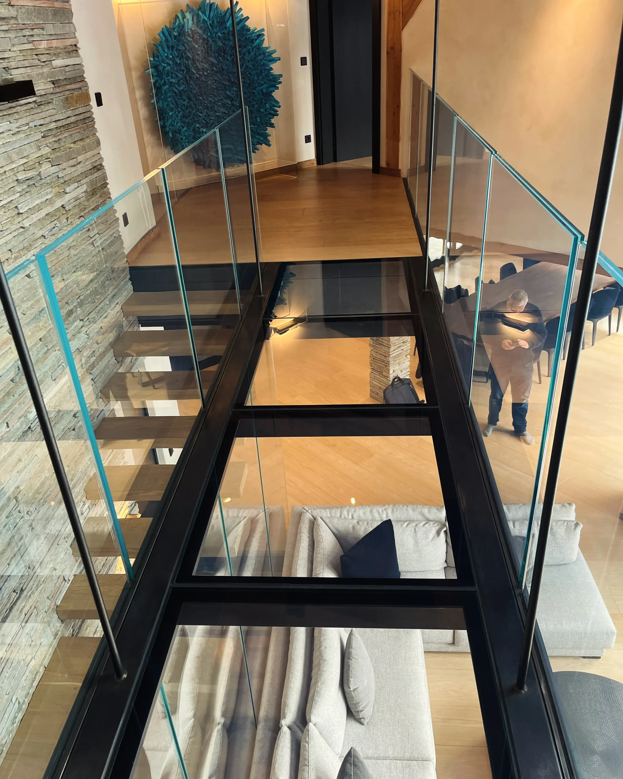 Dalle de plancher chalet transparence