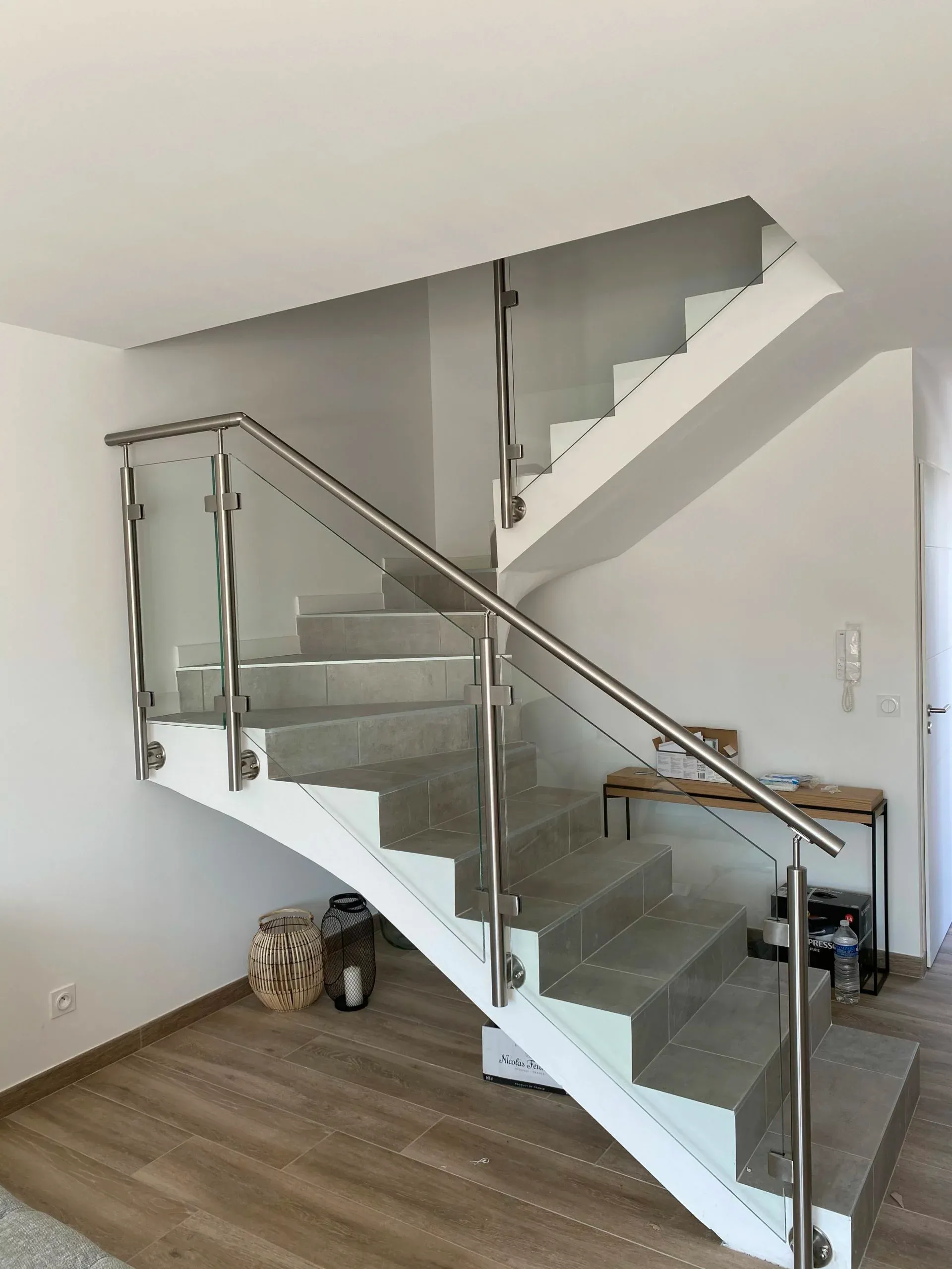 Garde-corps d'escalier en inox